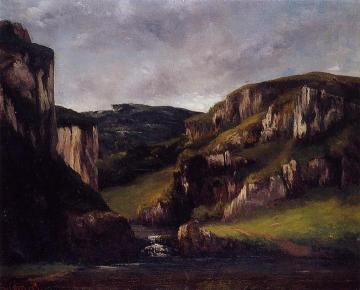 Cliffs near Ornans Artwork by Gustave Courbet