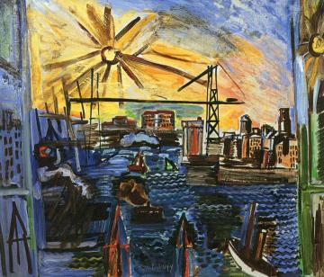 The Transporter Bridge in Marseille Artwork by Raoul Dufy