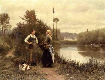 A Conversation Artwork by Daniel Ridgway Knight