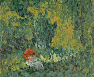 A Woman With A Parasol Artwork by Otakar Nejedlý