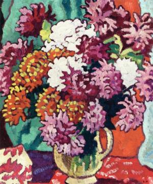 Vase Of Dahlias Artwork by Louis Valtat
