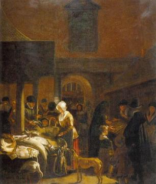 The Old Fish Market On The Dam, Amsterdam Artwork by Emanuel de Witte