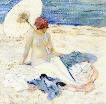 On the Beach Artwork by Frederick Carl Frieseke
