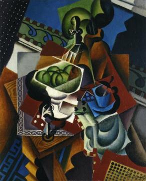 Still Life: Playing Cards, Coffee Cup And Apples Artwork by Jean Metzinger