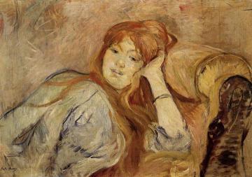 Young Woman Leaning on Her Elbow Artwork by Berthe Morisot