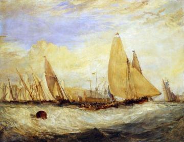 East Cowes Castle, the seat of J. Nash, Esq.; the Regatta beating to windward Artwork by Joseph Mallord William Turner