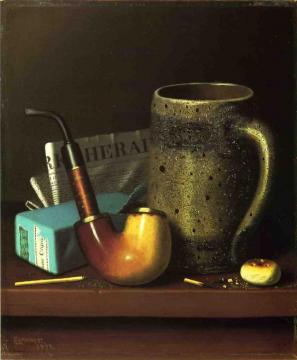 Still Life With Pipe, Mug And Newspaper Artwork by William Michael Harnett