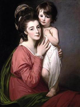 Portrait Of Mrs Henrietta Morris And Her Son John Artwork by George Romney