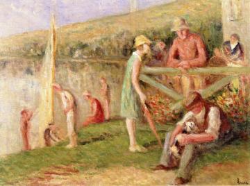 Rolleboise, The Restaurant Cyrano Artwork by Maximilien Luce