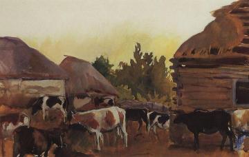 Animal Farm in the village Neskuchnoye Artwork by Zinaida Serebriakova