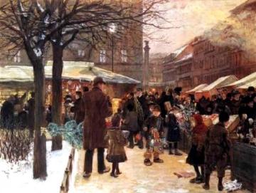 Christmas Market In Berlin Artwork by Franz Skarbina