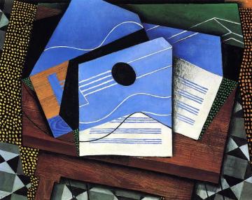 Guitar On A Table Artwork by Juan Gris