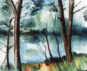 River Landscape Artwork by Maurice De Vlaminck