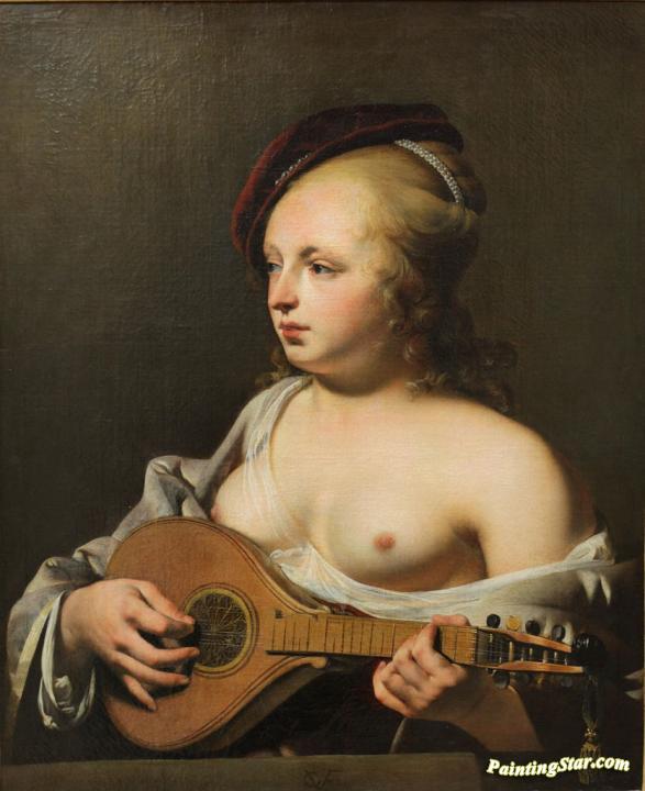 Cittern Player Artwork by Caesar van Everdingen