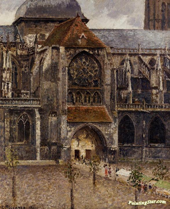 Portal from the Abbey Church of Saint-laurent Artwork by Camille Pissarro