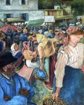 Poultry Market, Pontoise Artwork by Camille Pissarro