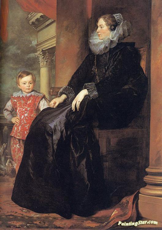 Genoese Noblewoman with her Son Artwork by Anthony van Dyck