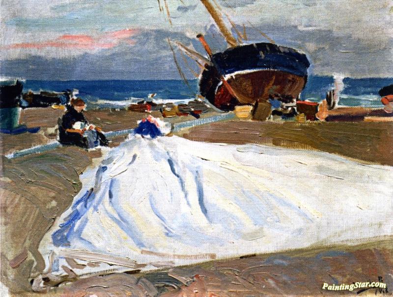 Inspecting the Sail Artwork by Joaquin Sorolla y Bastida
