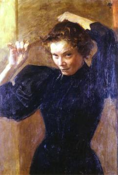 Paris Woman At The Mirror Artwork by Wojciech Weiss