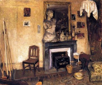 Madame Vuillard Lighting the Stove Artwork by Edouard Vuillard