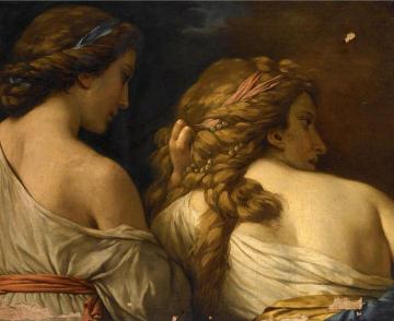 Two Nymphs Artwork by Louis Jean François Lagrenée