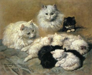 Cats and Kittens Artwork by Henriette Ronner-Knip