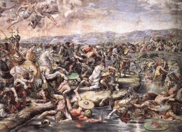 The Battle At Pons Milvius (detail) (stanza Di Constantino) Artwork by Raphael