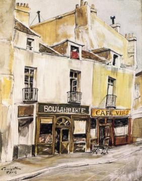 Paris Street Artwork by Tsuguharu Foujita