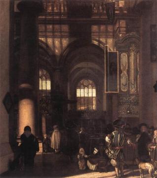 Interior Of A Church Artwork by Emanuel de Witte