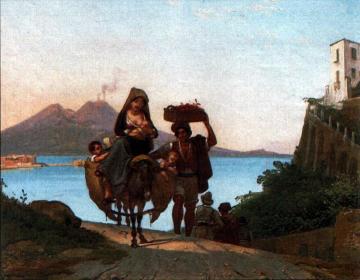 Gulf of Naples with Fruit Sellers Artwork by Franz Ludwig Catel