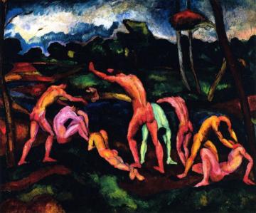 Boys Bathing Artwork by Vilmos Perlrott-Csaba