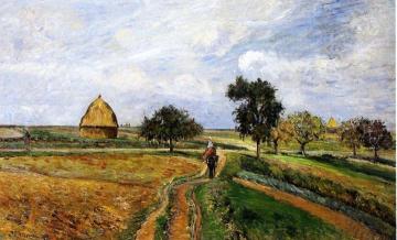 The Old Ennery Road in Pontoise Artwork by Camille Pissarro