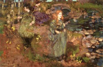 Girls Gathering Cowslips Artwork by George Henry