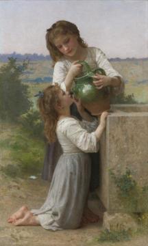 At the Fountain Artwork by William Adolphe Bouguereau
