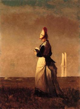 Woman Reading Artwork by Eastman Johnson