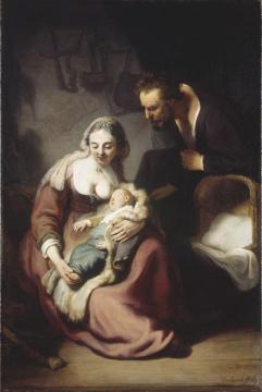 Holy Family Artwork by Rembrandt van Rijn