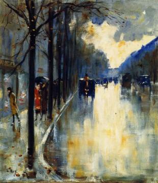 Berlin Street In Late Fall Artwork by Lesser Ury