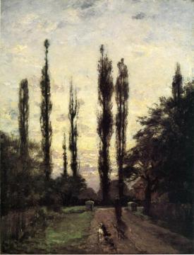 Evening, Poplars Artwork by Theodore Clement Steele