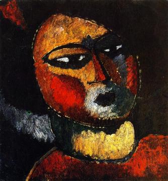 Woman with Red Cheeks Artwork by Alexej Jawlensky