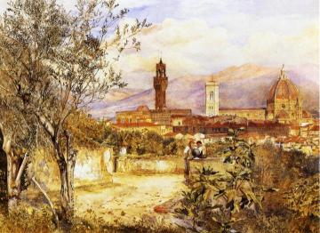 View of the Duomo fro the Mozzi Garden, Florence Artwork by Henry Roderick Newman