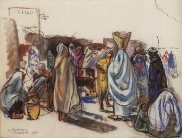 Market. Marrakesh Artwork by Zinaida Serebriakova