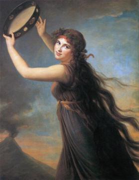 Portrait of Emma, Lady Hamilton as a Bacchante Artwork by Elisabeth Vigee Le Brun