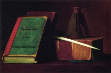Still Life With Books And Inkwell Artwork by John Frederick Peto
