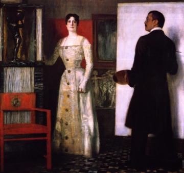 Franz And Mary Stock In The Studio Artwork by Franz von Stuck