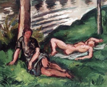 Two Women Artwork by Emile-othon Friesz