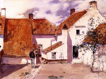 Backyard in Antwerp Artwork by Frederick Childe Hassam