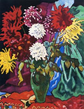 Dahlias, Green Pitcher Artwork by Louis Valtat