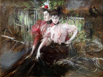 Giovani donne sedute Artwork by Giovanni Boldini