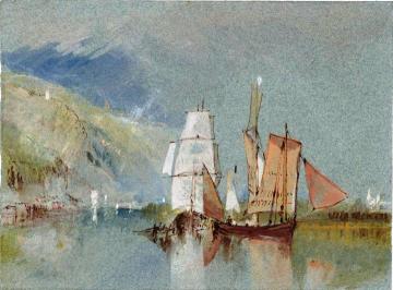 Shipping on the Seine, near Jumièges Artwork by Joseph Mallord William Turner