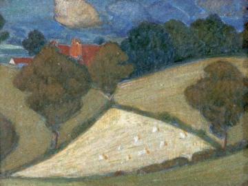 A Farm Artwork by Joseph Edward Southall